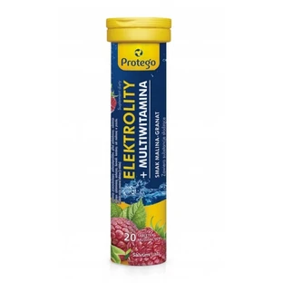 Protego Elektrolity + Multivitamine frambozen-granaat smaak, 20 bruistabletten