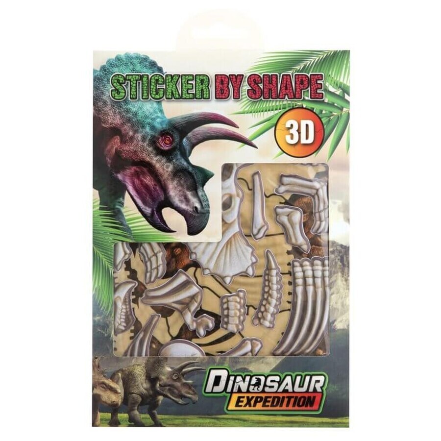 Dino Stickers per Vorm, 3D Triceratops Stickers