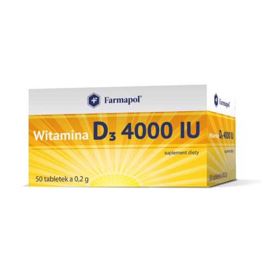 Vitamine D3 4000 IE, 50 tabletten
