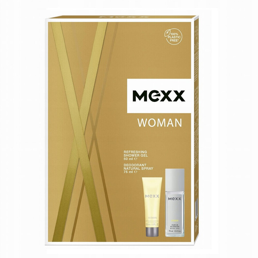 Mexx Woman Natural Spray Deodorant, 75 ml + Gel douche, 50 ml