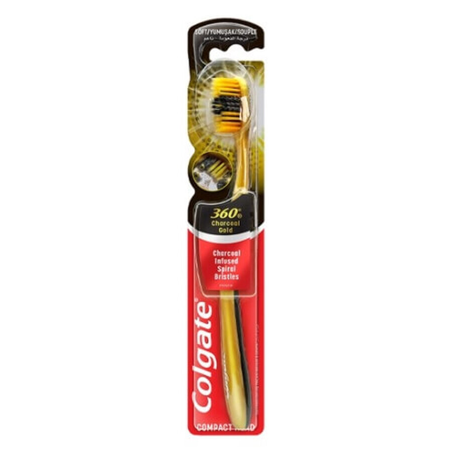 Colgate, periuță de dinți moale Charcoal Gold, 1 buc