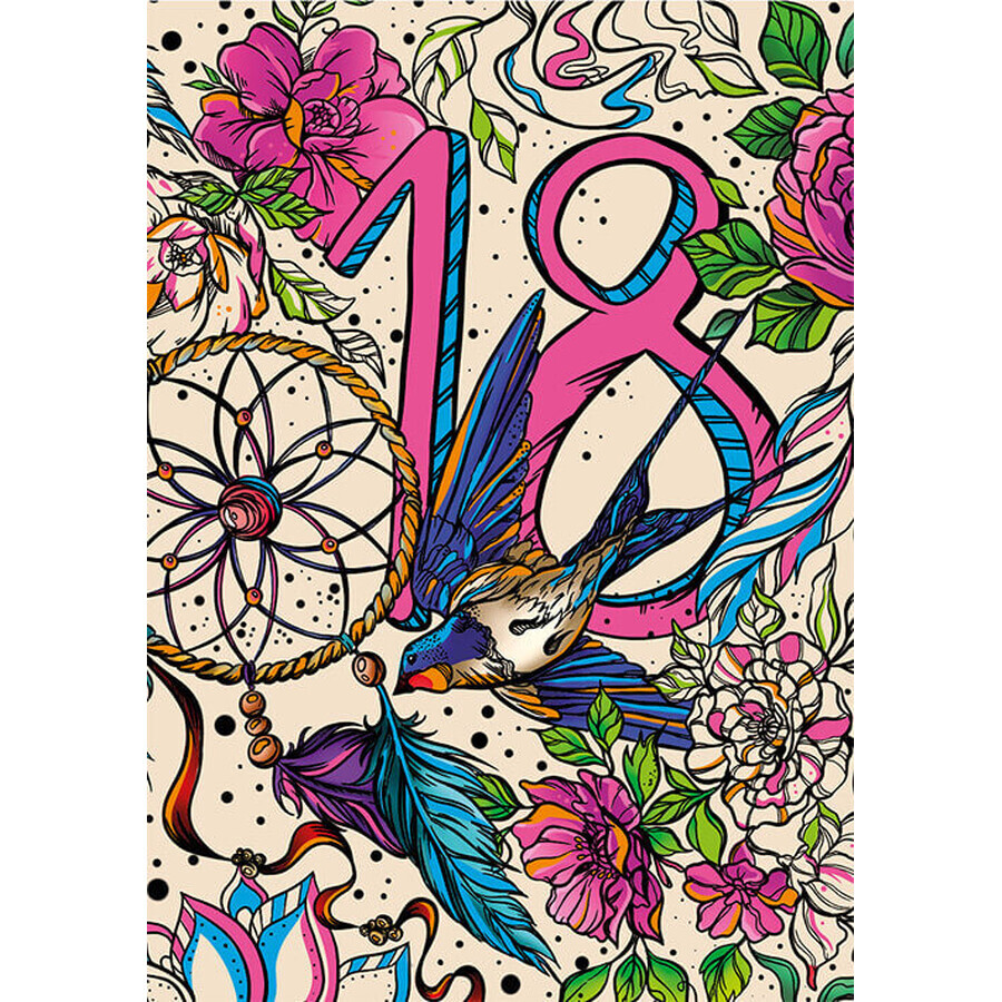 Boutique Carte A5 Neon 18 Girl Carte A5 Neon 18 Girl