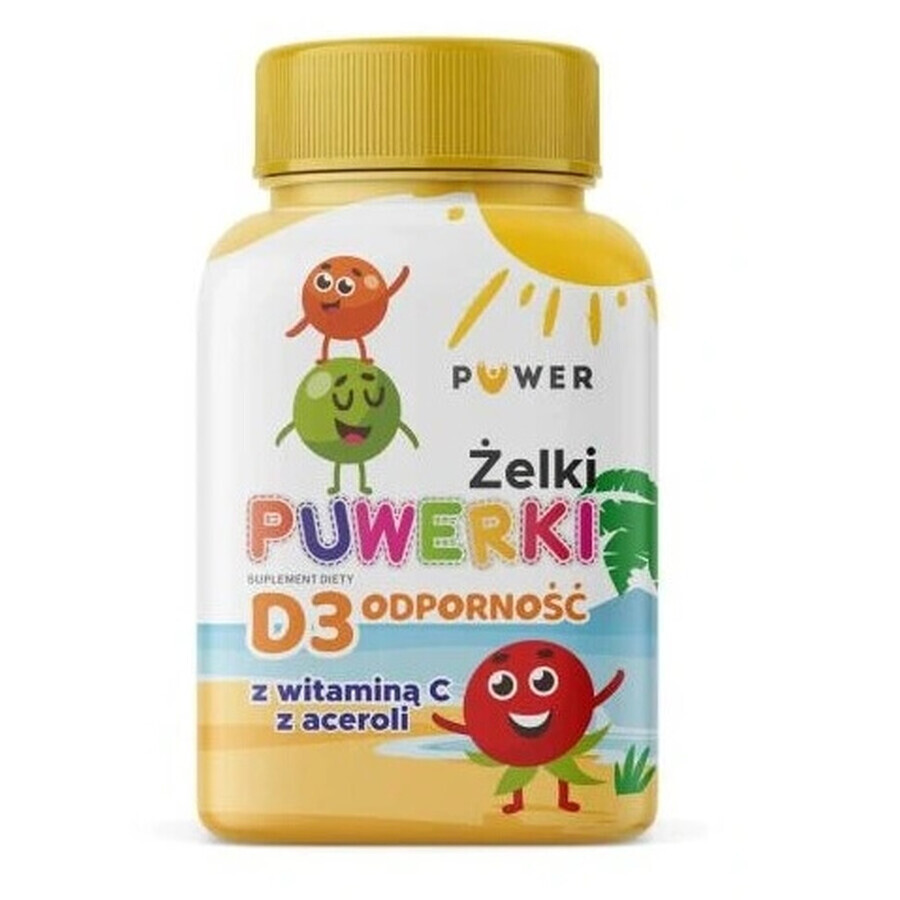 Puwerki D3 Immunity gels with vitamin C from acerola, 50 pieces
