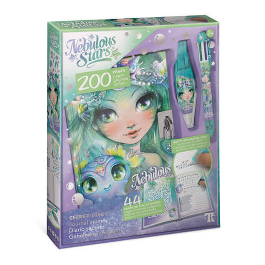 Padlock diary - with multicolor pen and Marinia Nebulous Stars pattern applicator