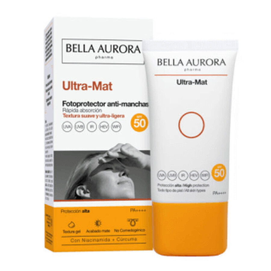 Bella Aurora Solar Ultra-Mat Crème solaire anti-imperfections SPF50 Peau mixte-grasse 50ml