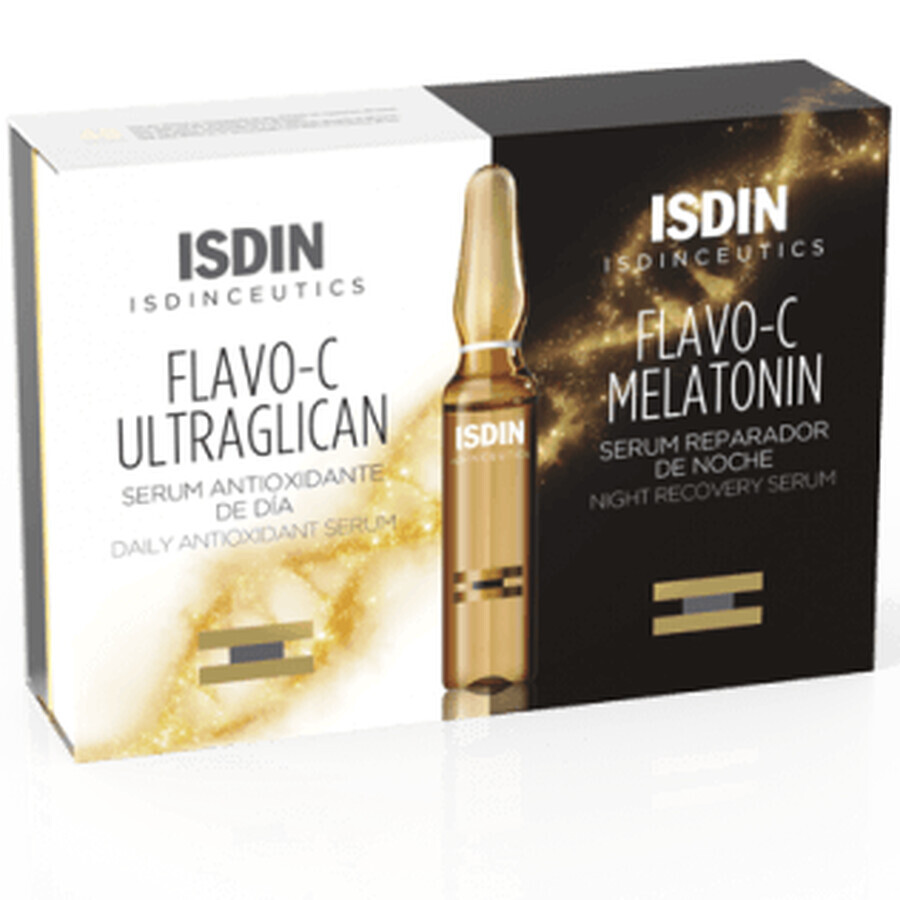 Isdinceutics FlavoC Ultraglican 10 amp X 2 ml + Isdinceutics Melatonin10 amp X 2 ml