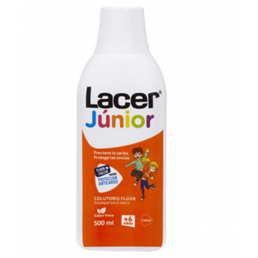 Lacer Junior Daily Fluoride Apă de gură Căpșuni 500ml