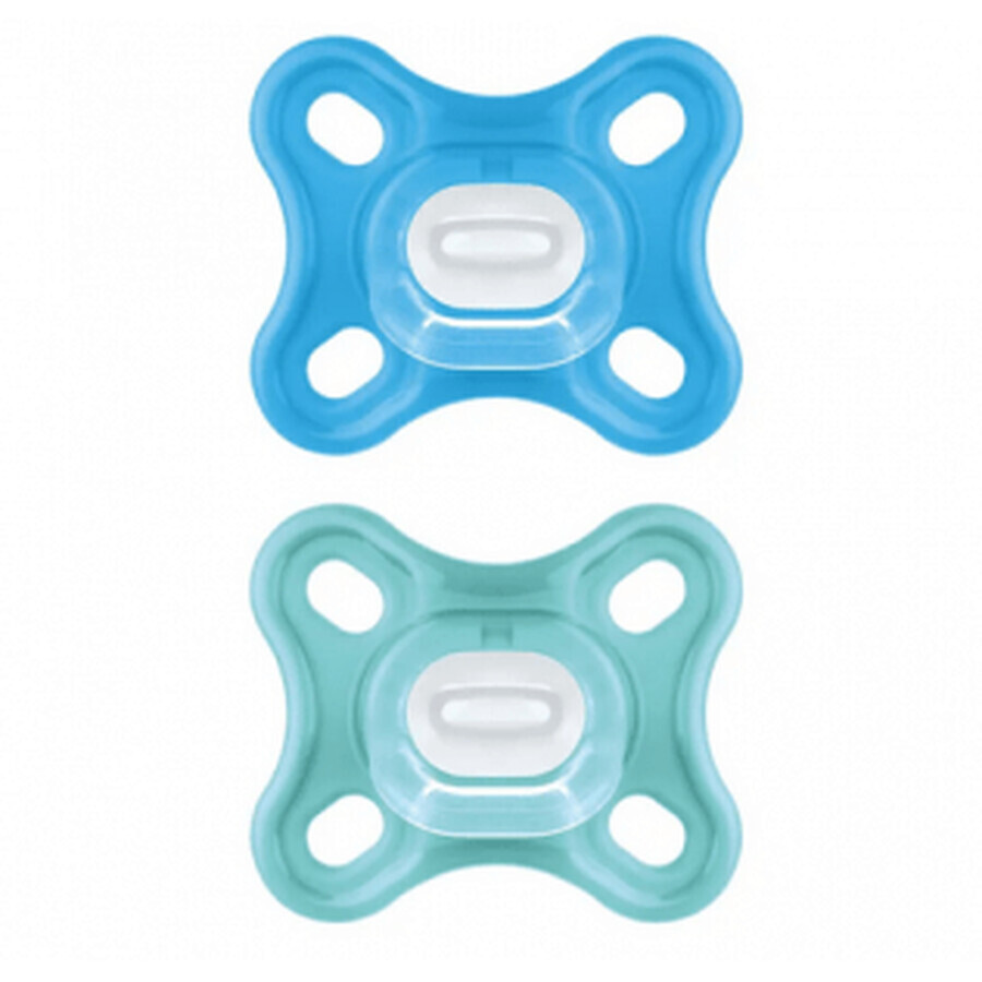 MAM Comfort Pacifier Silicone 0-3M Ice Water/Blue 2u