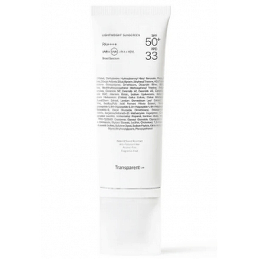 Transparent Lab Lightweight Sunscreen SPF50+ 100ml