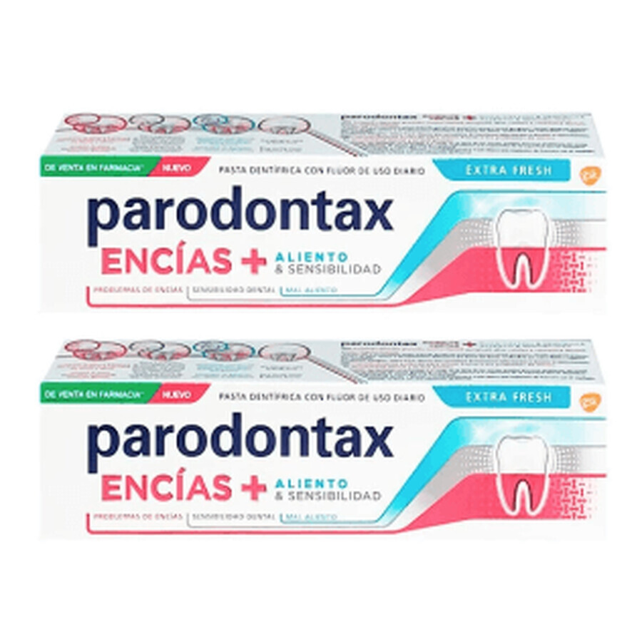 Parodontax DUPLO Gencives + Haleine&Sensibilité Extra Frais 2X75ml