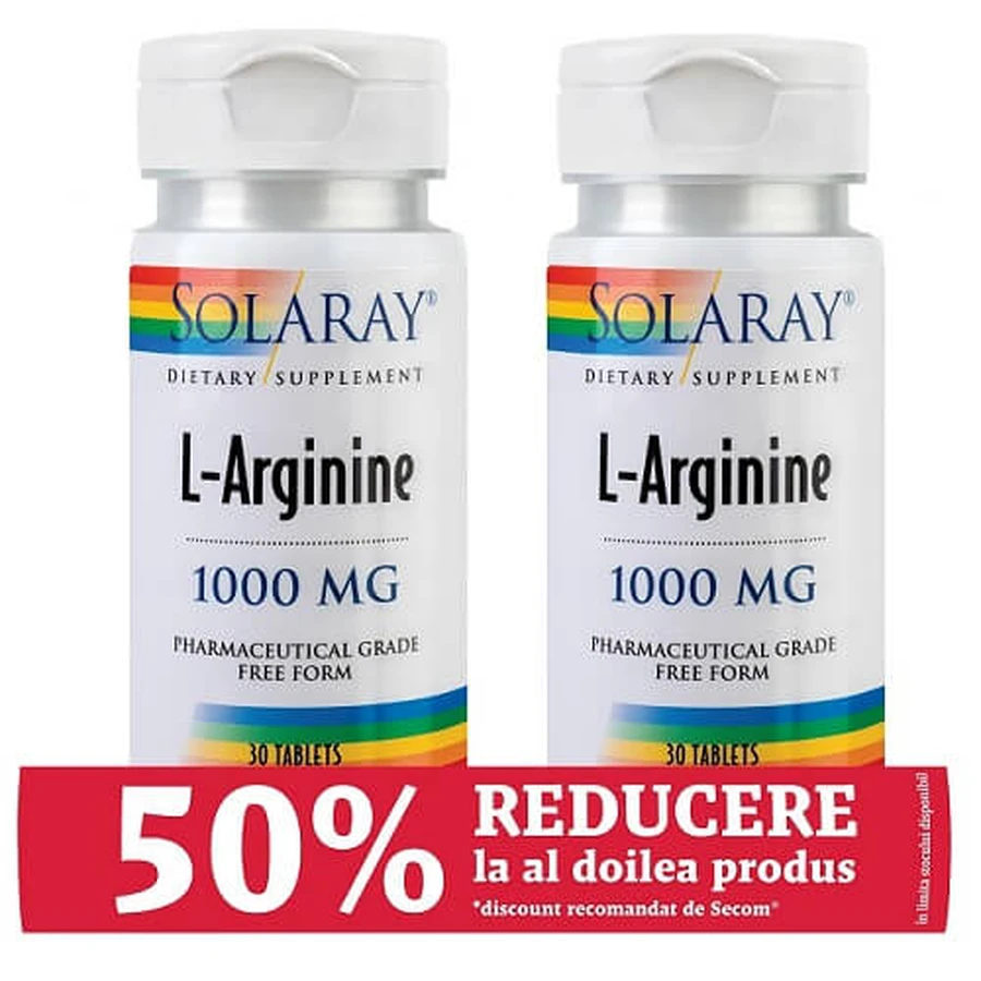 Oferta Paquete L Arginine1000 mg, 30+30 tbl, Solaray