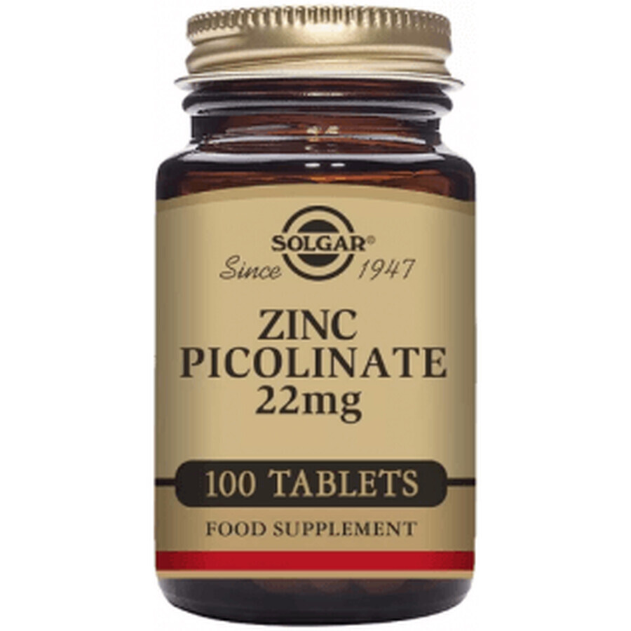 Solgar Picolinato de Zinc 22mg 100 comp
