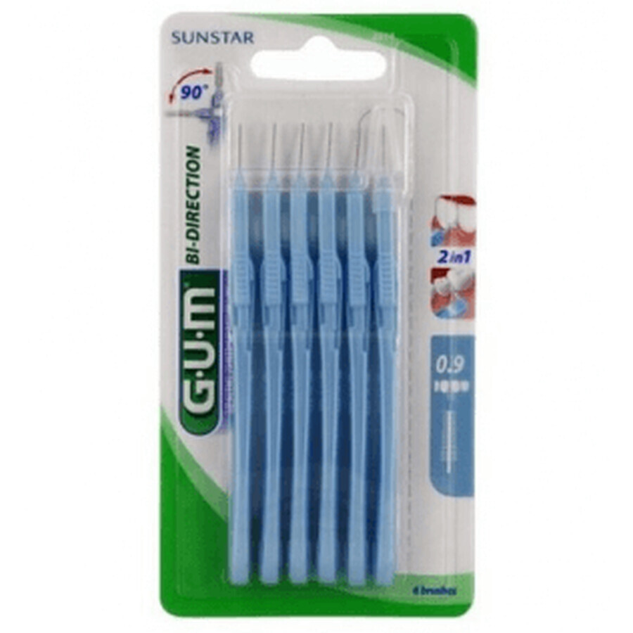 Gomma interdentale bidirezionale 0,9 mm blu 6u