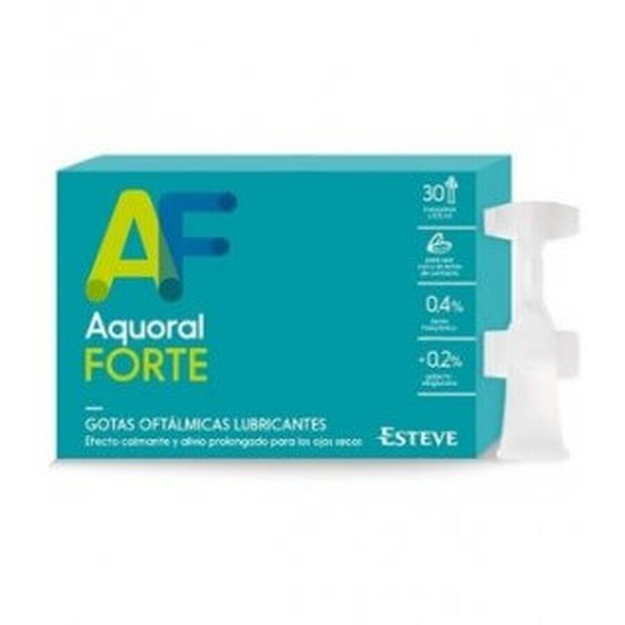 Aquoral Forte cu acid hialuronic 0,4% picături oftalmice 0,5 ml 30 unități monodose