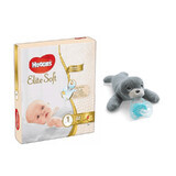 Aanbiedingspakket, Welkom in de wereld, Elite Zachte luiers Nr. 1 Mega, 3-5 kg, 82 stuks, Huggies en Pluche Toy Seal met Ultra Zachte fopspeen, SCF348/14, 0-6 maanden, Philips Avent