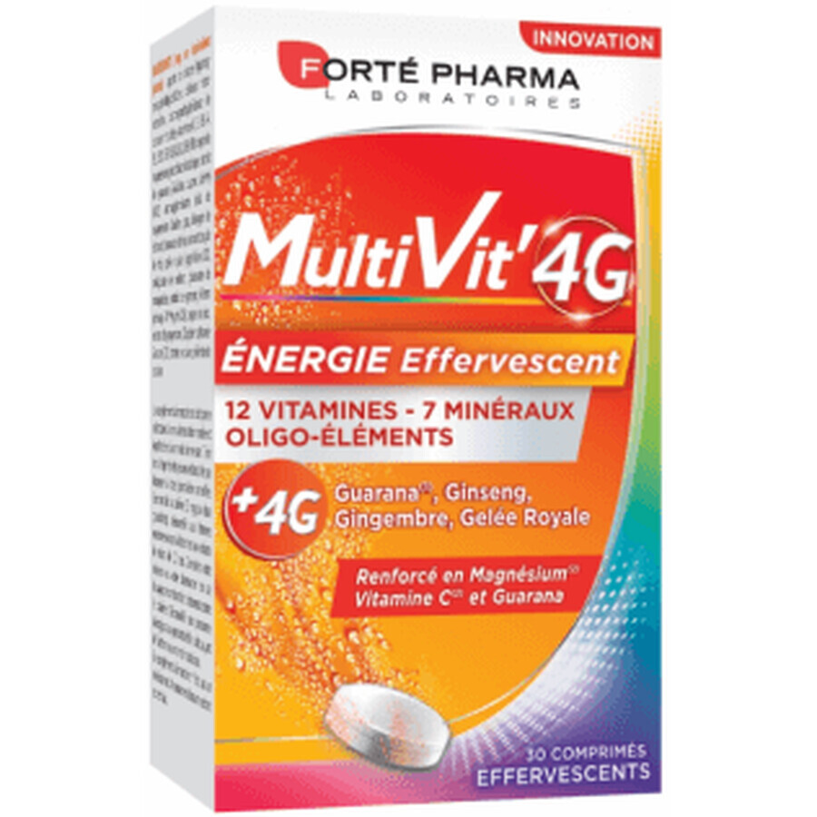 Multivit 4G Energy 2 Tubes 15 Comprimés Effervescents