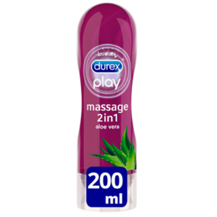 Durex Play Massage 2 en 1 Gel de massage et lubrifiant à l'Aloe Vera, 200ml