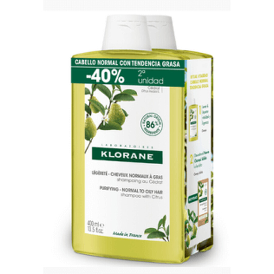 Acquista Klorane DUPLO Shampoo al cedro 2X400 ml Klorane DUPLO Shampoo al cedro 2X400 ml
