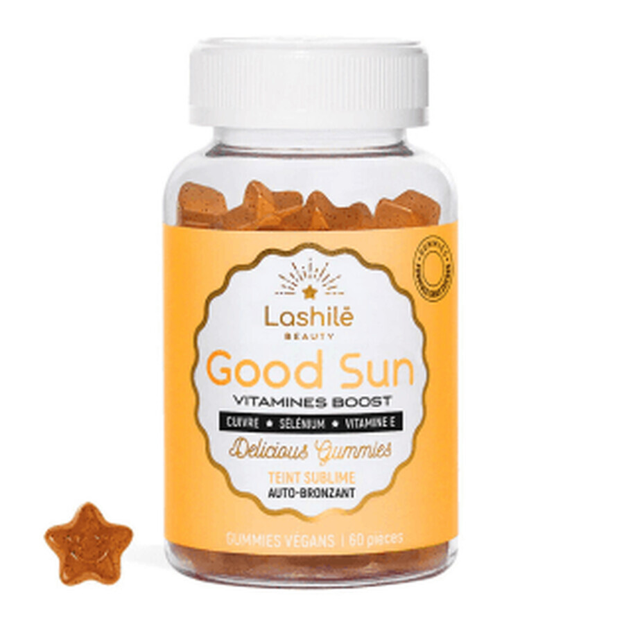 Lashile Good Sun Sugar Free 60 Peach Flavored Gummies