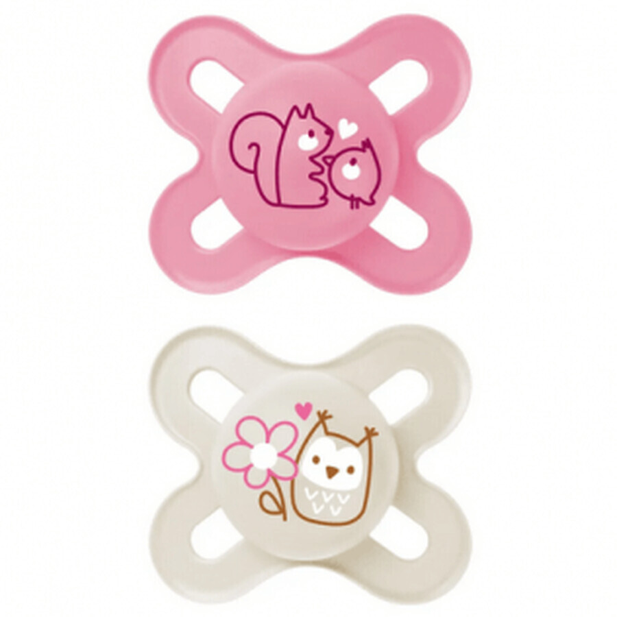 MAM Chupete Original Start Silicona 0-2M Rosa/Gris 2u