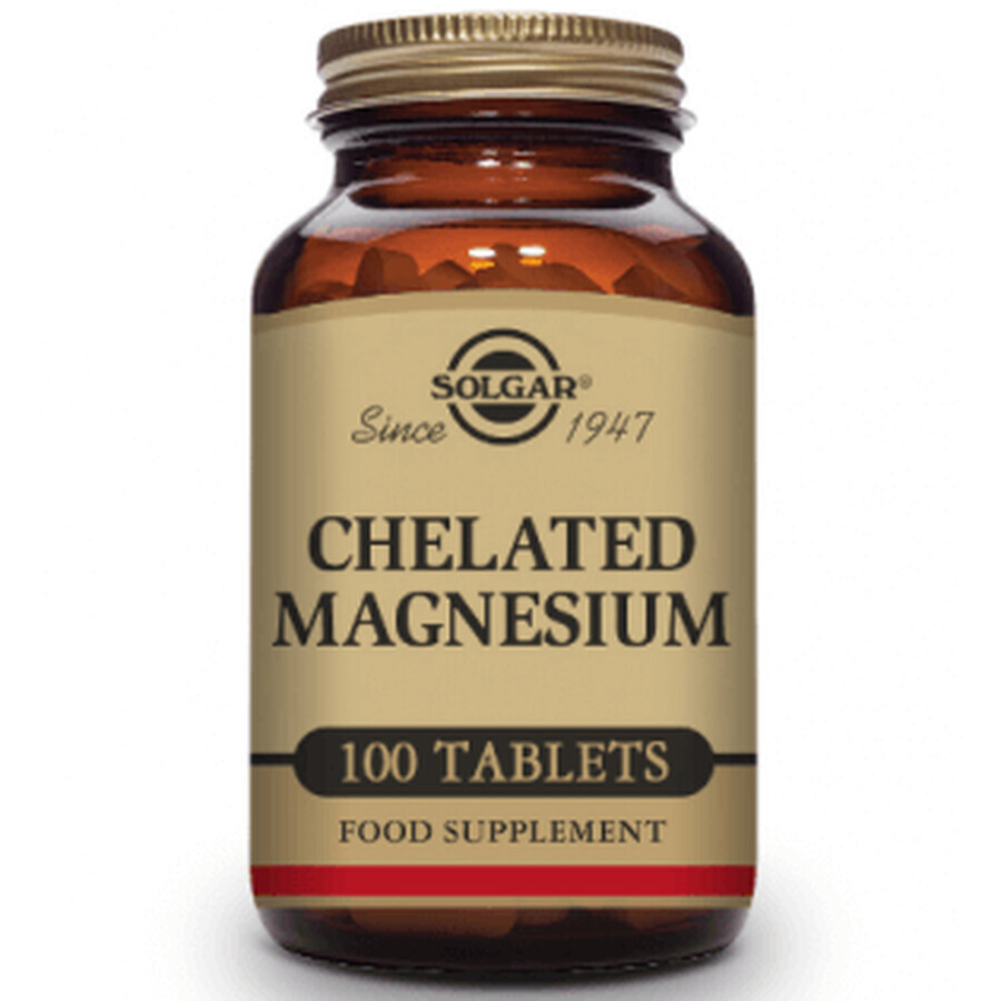 Magneziu chelat Solgar, 100 comprimate