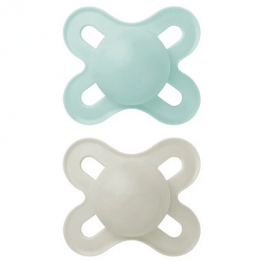 MAM Original Start Silicone Soother 0-2M Groen/Grijs 2u