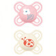 MAM Perfect Start Silicone Pacifier 0-2M Pink/Neutral 2u