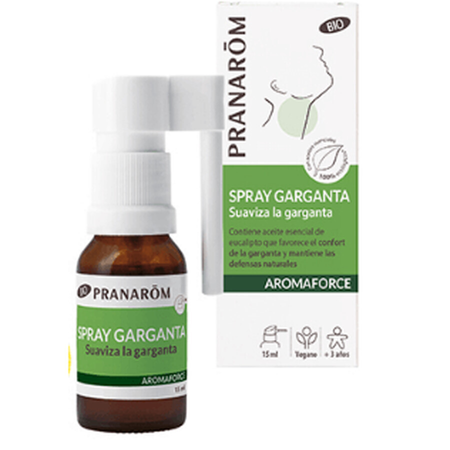 Pranarom Aromaforce Organic Throat Spray, 15 ml