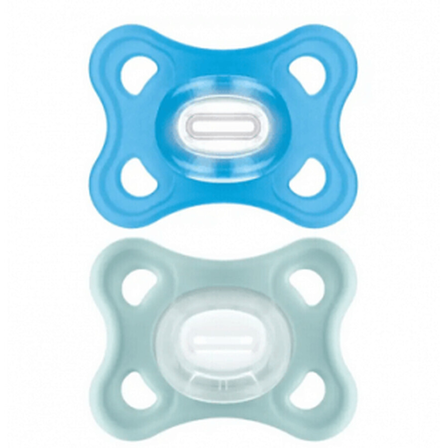MAM Sucette Confort Silicone 3-12M Vert/Bleu 2u