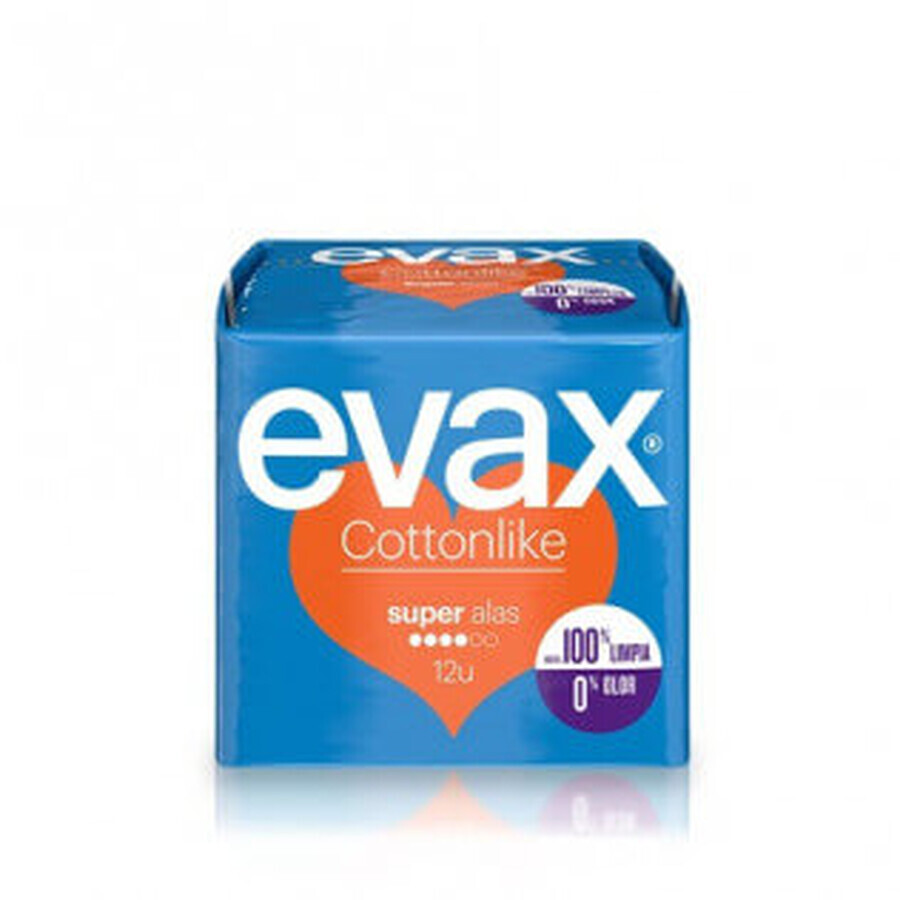 Evax Cottonlike Super Pads mit Flügeln 12u