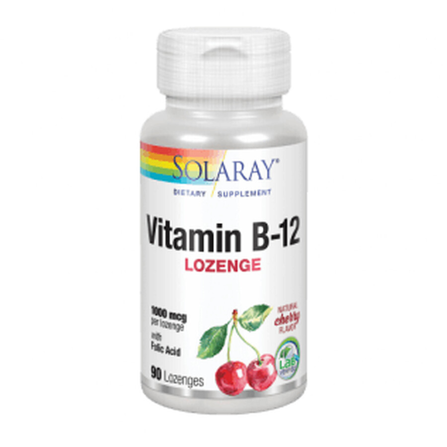 Solaray Vitamina B12 con acido folico 1000 mcg- 90 compresse sublinguali