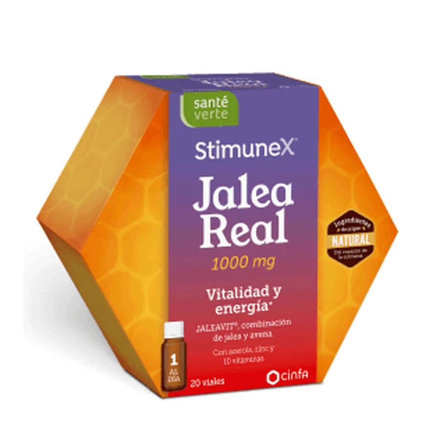 Cinfa Sante Verte Stimunex Gelée Royale Vitalité et Energie 20 flacons 10ml
