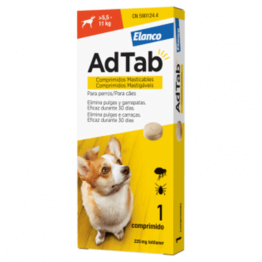 ADTAB 225 MG 1 COMPRIMÉ À CROQUER POUR CHIENS (5,5-11 KG)