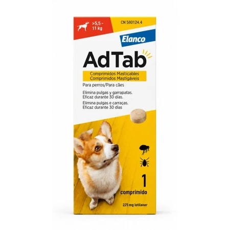 ADTAB 225 MG 1 KAUWTABLET VOOR HONDEN (5,5-11 KG)