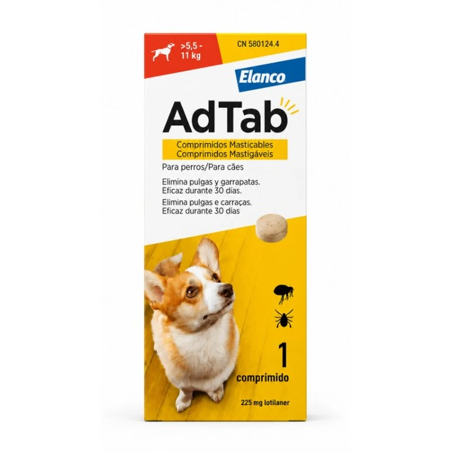 ADTAB 225 MG 1 KAUWTABLET VOOR HONDEN (5,5-11 KG)