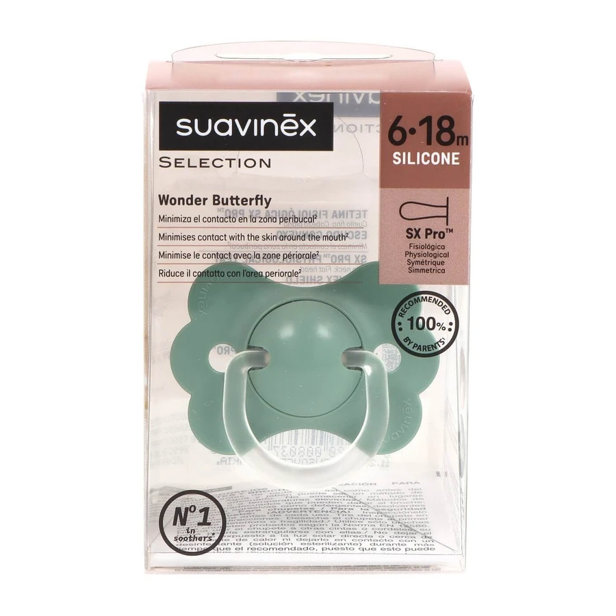 Suavinex Premium Sucette physiologique en silicone + 4-18 mois