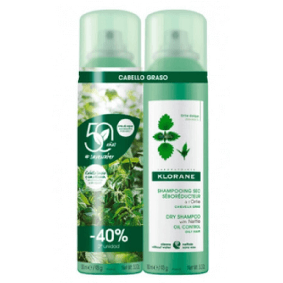 Acquista Klorane DUPLO Shampoo secco all'ortica Spray 2 x 150ml Klorane DUPLO Shampoo secco all'ortica Spray 2 x 150ml