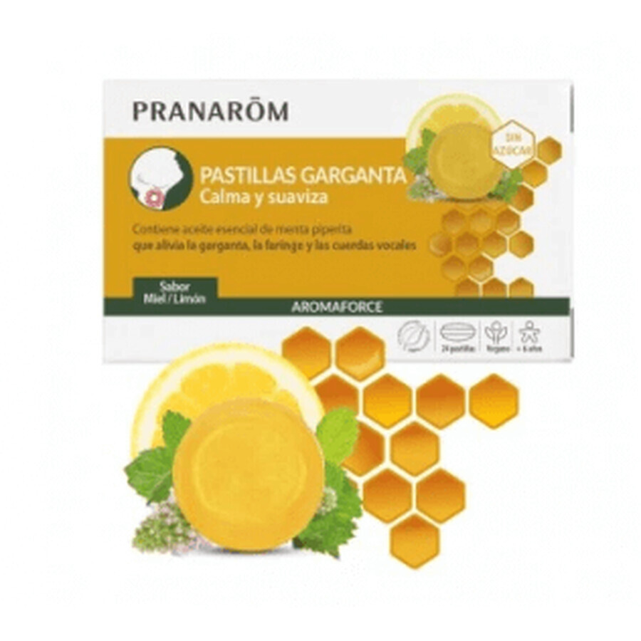Pranarom Honing-Citroen Keelpastilles 24 zuigtabletten