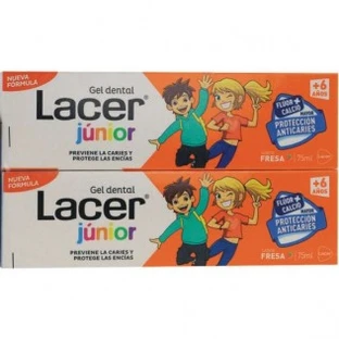 Lacer Duplo Junior Erdbeer-Zahnpasta 2x75ml
