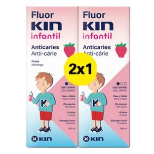 Fluor Kin DUPLO mondwater voor kinderen, 2x500 ml