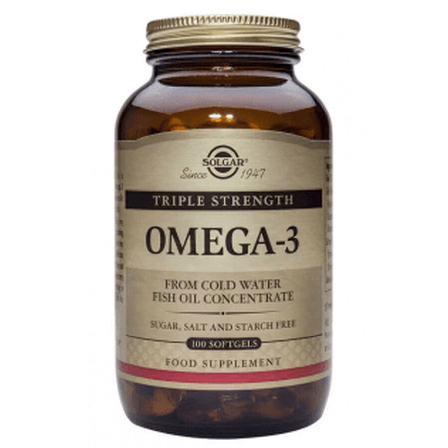 Solgar Omega 3 Drievoudige Concentratie 100 capsules