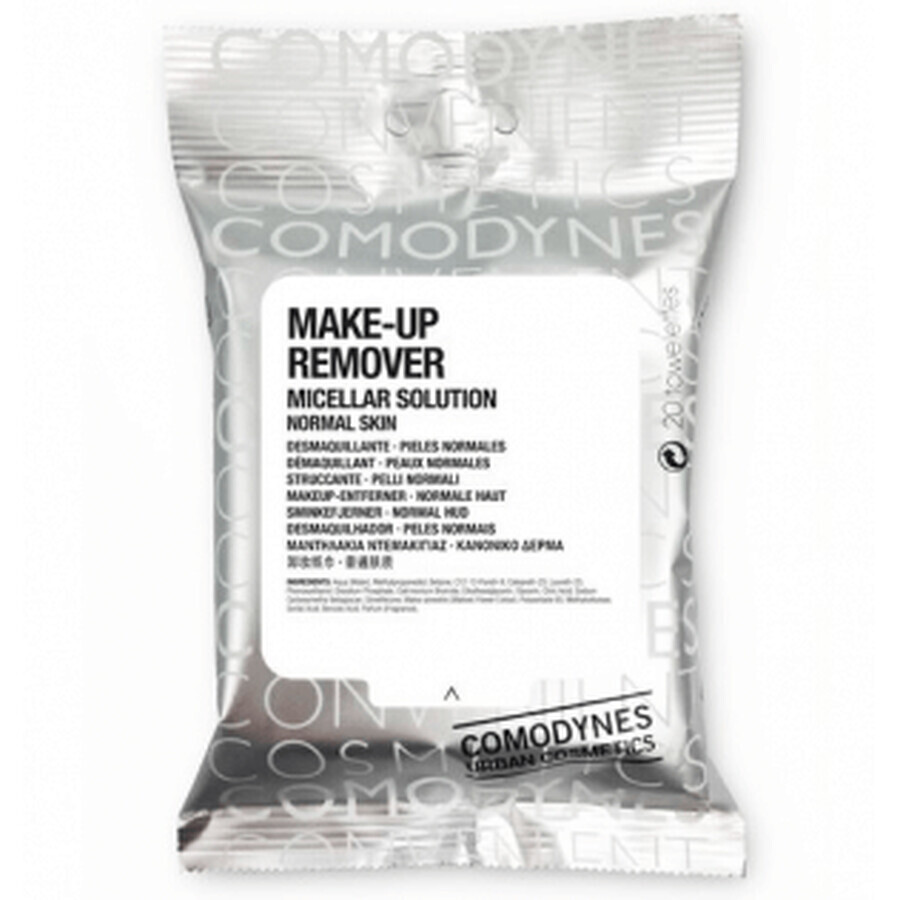 Comodynes Normal Skin Makeup Remover Wipes, 20uds