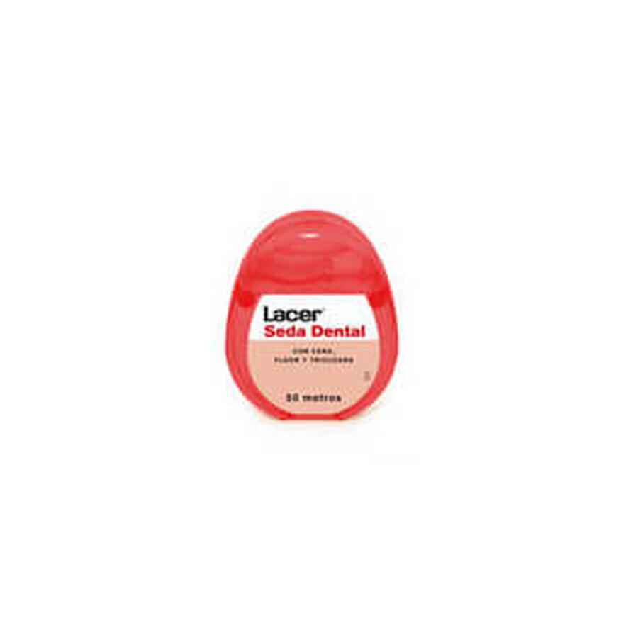 Lacer Zahnseide mit Wachs, Fluorid und Triclosan, 50m