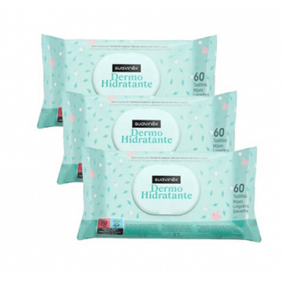 Comprar Suavinex Toallitas Dermo Hidratantes 3 encases 60 toallitas Pack Suavinex Toallitas Dermo Hidratantes 3 encases 60 toallitas Pack