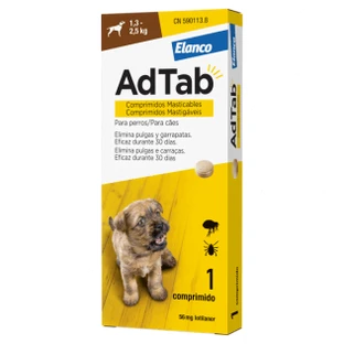 ADTAB 56 MG 1 CHEWABLE TABLET FOR DOGS (1.3-2.5 KG)