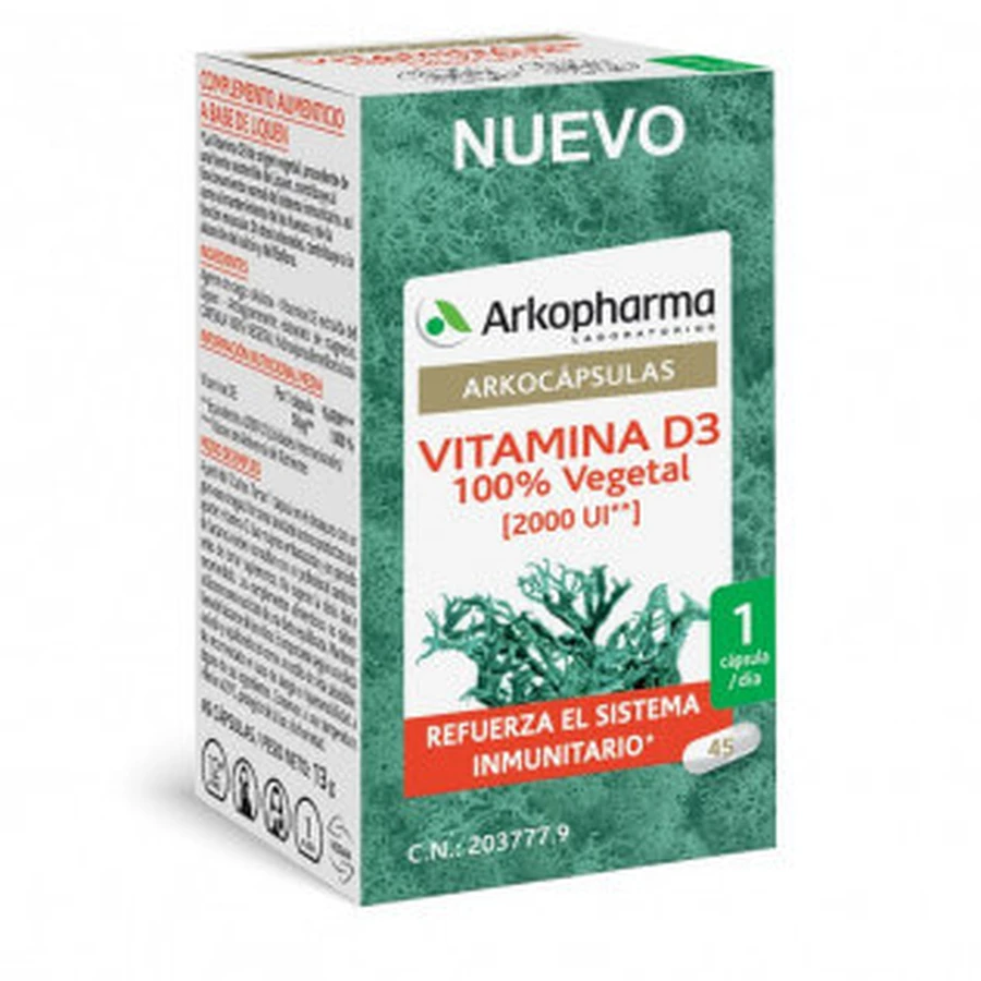 Arkocapsulas Vitamin D3 100% pflanzlich 45 Kapseln