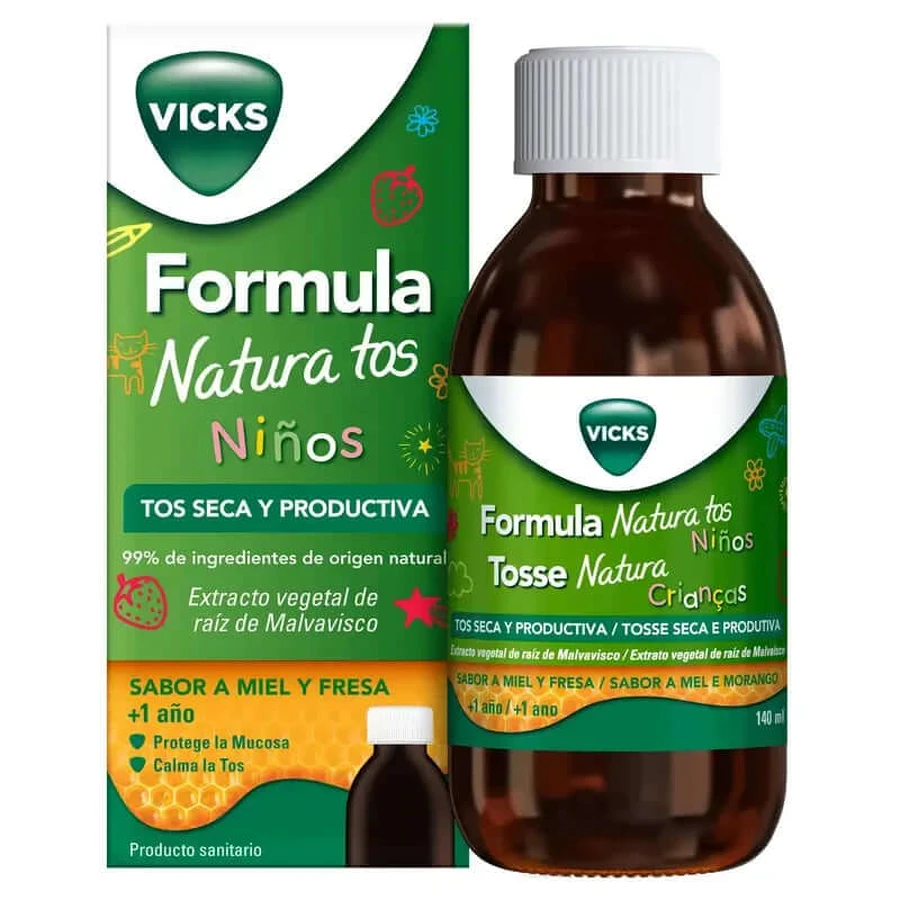 Vicks Formule Natura Droge en Productieve Hoest Kinderen 140ml