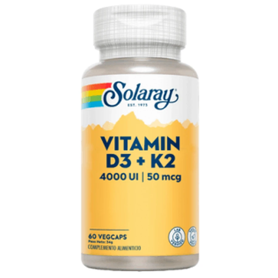 Solaray Vitamine D3 + K2 - 60 VegCaps