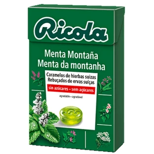 Ricola Bonbons sans sucre Menthe poivrée Montagne, 50 g