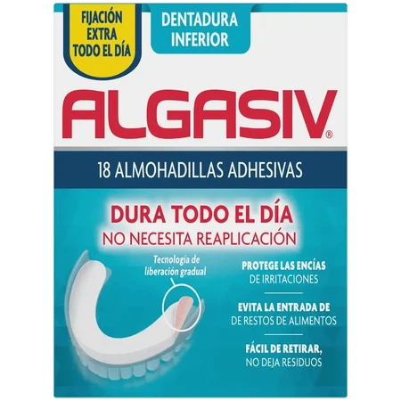 Algasiv Almohadillas Adhesivas Dentadura Inferior, 18 unds